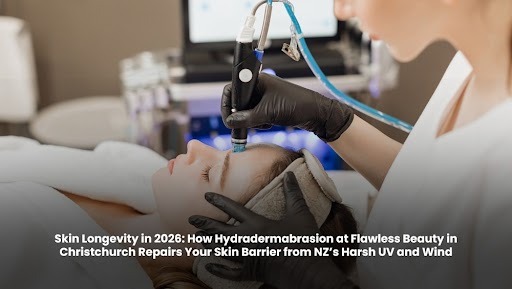Hydradermabrasion skin treatment at Flawless Beauty clinic in Christchurch helping repair and hydrate skin barrier