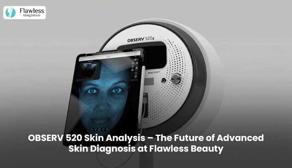 OBSERV 520 skin analysis machine checking facial skin condition
