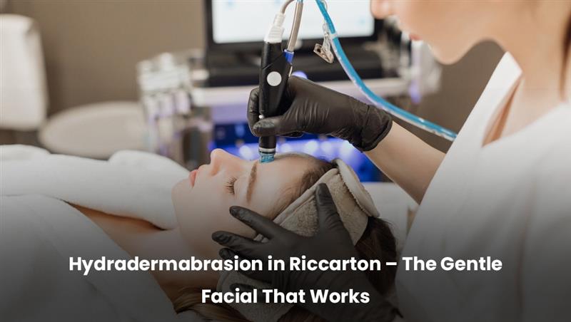 Woman getting hydradermabrasion facial in Riccarton at Flawless Beauty