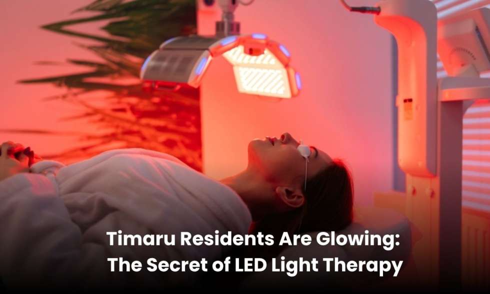 Timaru resident enjoying LED Light Therapy for radiant and glowing skin