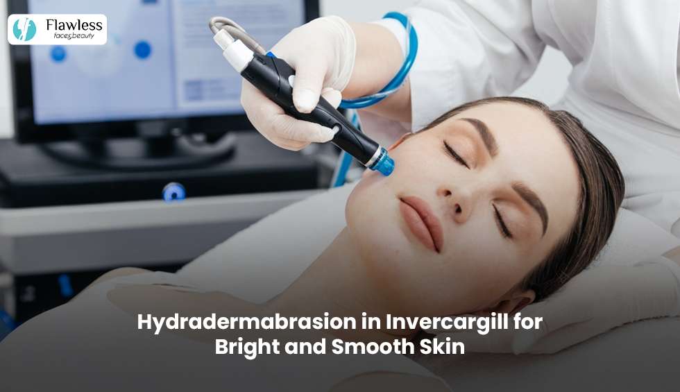 Woman getting Hydradermabrasion treatment for bright and smooth skin in Invercargill