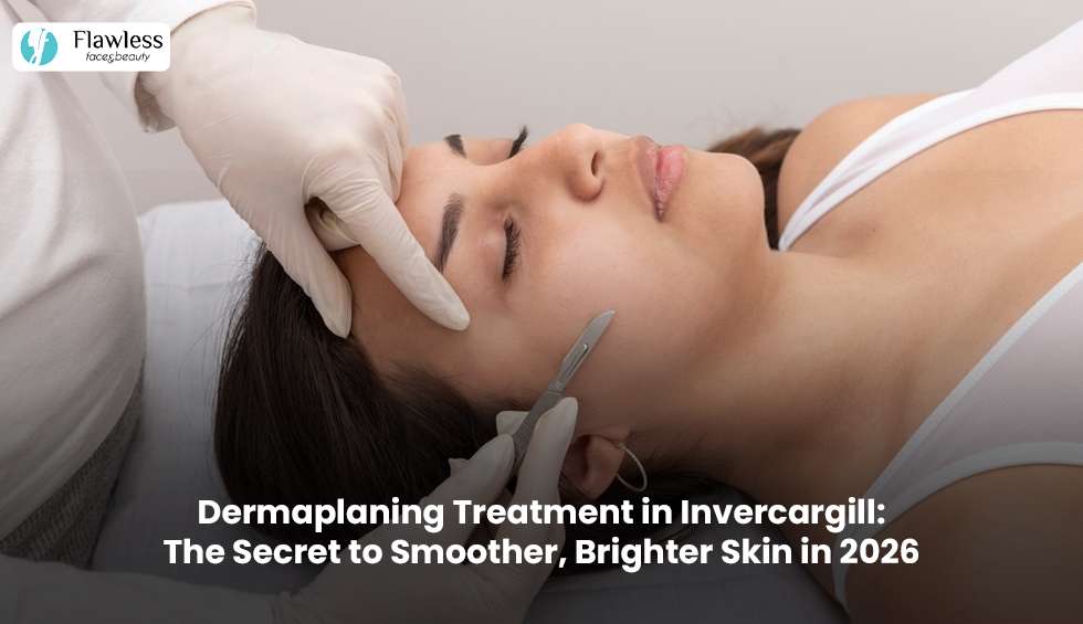 Woman receiving professional dermaplaning treatment in Invercargill for smoother, brighter, and glowing skin.