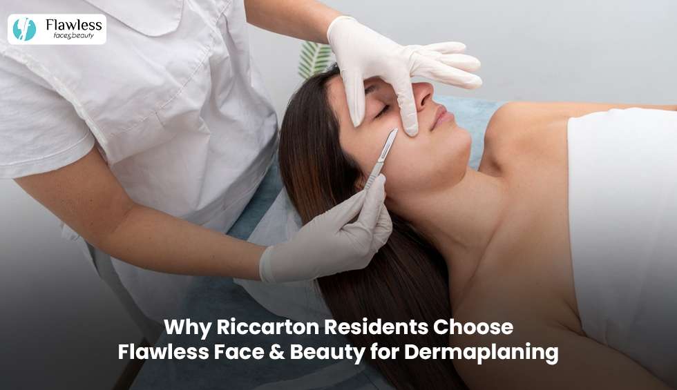 Professional dermaplaning treatment at Flawless Face & Beauty in Riccarton for smoother, brighter, and healthier-looking skin.