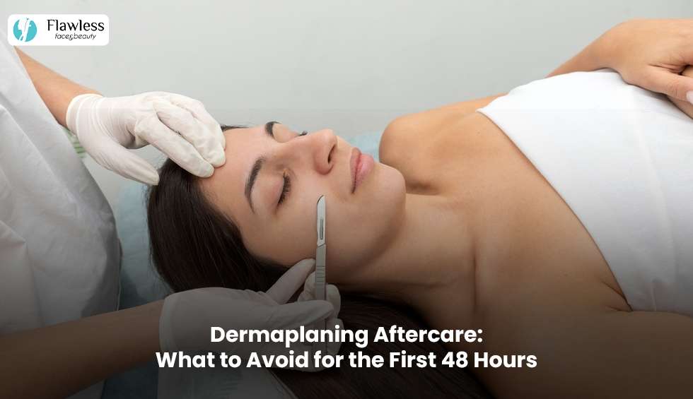 Dermaplaning aftercare guide showing what to avoid during the first 48 hours