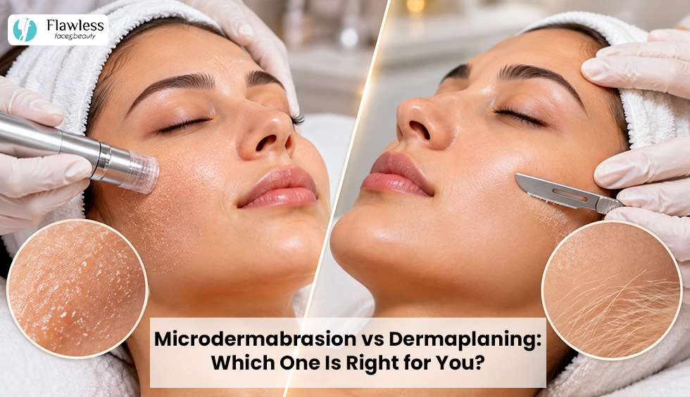 Microdermabrasion vs dermaplaning treatment comparison at Flawless Beauty Riccarton